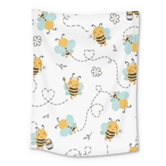 Bee Art Pattern Design Wallpaper Background Print Medium Tapestry