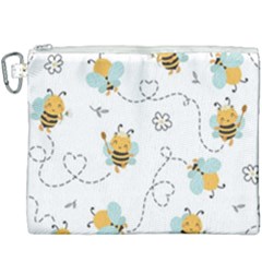 Bee Art Pattern Design Wallpaper Background Print Canvas Cosmetic Bag (xxxl)