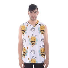 Art Bee Pattern Design Wallpaper Background Men s Basketball Tank Top