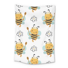 Art Bee Pattern Design Wallpaper Background Small Tapestry