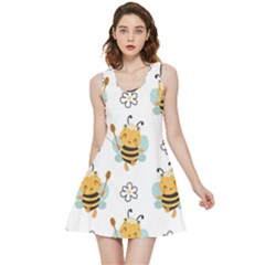 Art Bee Pattern Design Wallpaper Background Inside Out Reversible Sleeveless Dress