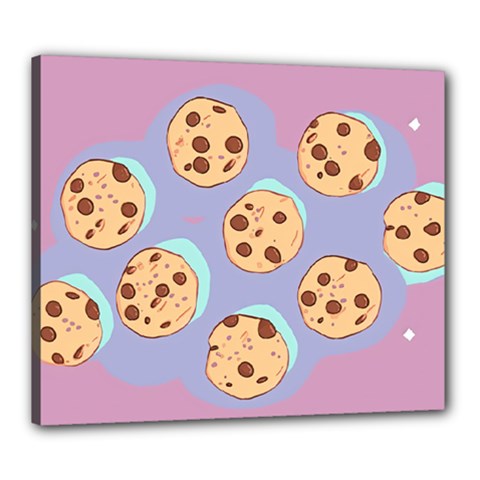 Cookies Chocolate Chips Chocolate Cookies Sweets Canvas 24  X 20  (stretched) by Ravend