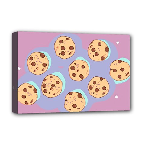 Cookies Chocolate Chips Chocolate Cookies Sweets Deluxe Canvas 18  X 12  (stretched) by Ravend