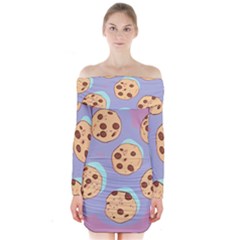 Cookies Chocolate Chips Chocolate Cookies Sweets Long Sleeve Off Shoulder Dress