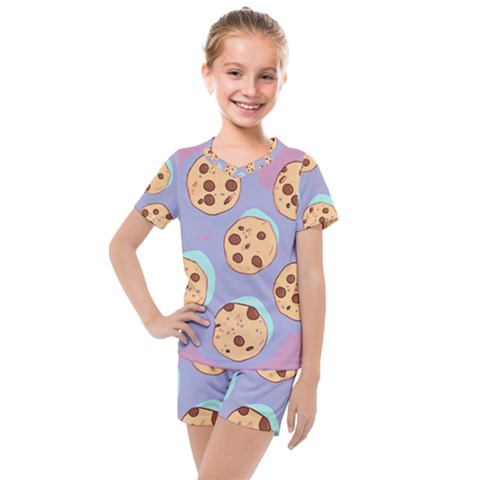 Cookies Chocolate Chips Chocolate Cookies Sweets Kids  Mesh Tee And Shorts Set by Ravend