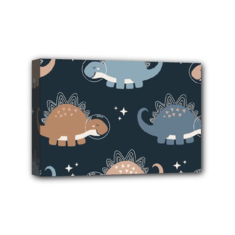 Dino Art Pattern Design Wallpaper Background Mini Canvas 6  X 4  (stretched)