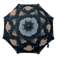 Dino Art Pattern Design Wallpaper Background Hook Handle Umbrellas (large)