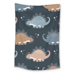 Dino Art Pattern Design Wallpaper Background Large Tapestry