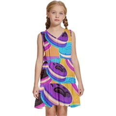 Cookies Chocolate Cookies Sweets Snacks Baked Goods Food Kids  Sleeveless Tiered Mini Dress by Ravend