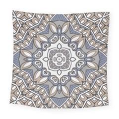 Flower Art Decorative Mandala Pattern Ornamental Square Tapestry (large)
