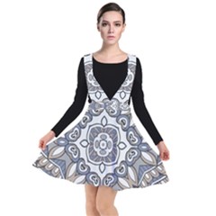 Flower Art Decorative Mandala Pattern Ornamental Plunge Pinafore Dress