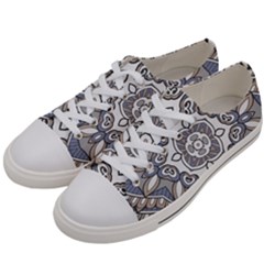 Flower Art Decorative Mandala Pattern Ornamental Men s Low Top Canvas Sneakers