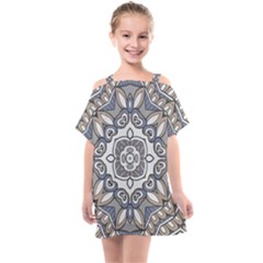 Flower Art Decorative Mandala Pattern Ornamental Kids  One Piece Chiffon Dress