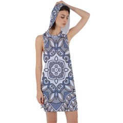 Flower Art Decorative Mandala Pattern Ornamental Racer Back Hoodie Dress