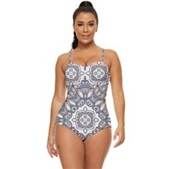 Flower Art Decorative Mandala Pattern Ornamental Retro Full Coverage Swimsuit