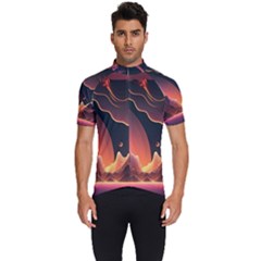 Fire Flame Burn Hot Heat Light Burning Orange Men s Short Sleeve Cycling Jersey by Ravend