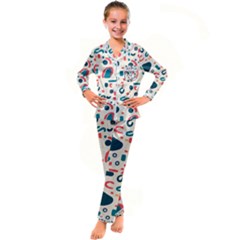 Shapes Pattern  Kid s Satin Long Sleeve Pajamas Set by Sobalvarro