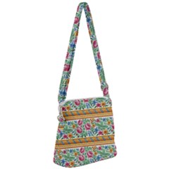 Flower Fabric Fabric Design Fabric Pattern Art Zipper Messenger Bag