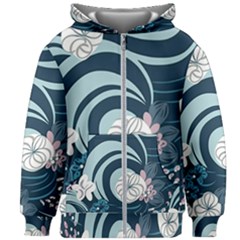 Flowers Pattern Floral Ocean Abstract Digital Art Kids  Zipper Hoodie Without Drawstring