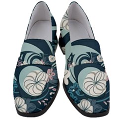 Flowers Pattern Floral Ocean Abstract Digital Art Women s Chunky Heel Loafers