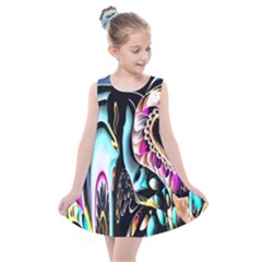 Garden Flower Nature Digital Art Abstract Kids  Summer Dress