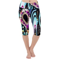 Garden Flower Nature Digital Art Abstract Lightweight Velour Cropped Yoga Leggings