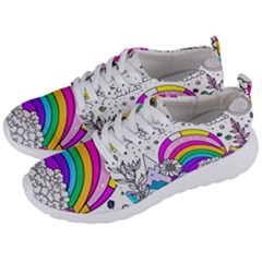 Rainbow Fun Cute Minimal Doodle Drawing Art Men s Lightweight Sports Shoes