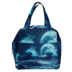 Moonlight High Tide Storm Tsunami Waves Ocean Sea Boxy Hand Bag