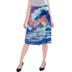 Storm Tsunami Waves Ocean Sea Nautical Nature Midi Beach Skirt
