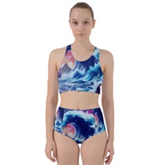 Storm Tsunami Waves Ocean Sea Nautical Nature Racer Back Bikini Set by Ravend