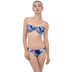 Storm Tsunami Waves Ocean Sea Nautical Nature Classic Bandeau Bikini Set by Ravend