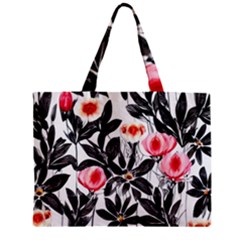 Beautiful Elegant Botanical Flowers Zipper Mini Tote Bag by GardenOfOphir