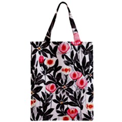 Beautiful Elegant Botanical Flowers Zipper Classic Tote Bag by GardenOfOphir