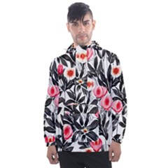 Beautiful Elegant Botanical Flowers Men s Front Pocket Pullover Windbreaker by GardenOfOphir