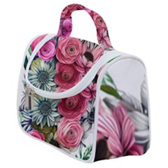 Charming Watercolor Flowers Satchel Handbag by GardenOfOphir