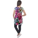 Charming Watercolor Flowers Cap Sleeve High Low Top View2