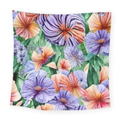 Amazing Watercolor Flowers Square Tapestry (large) by GardenOfOphir