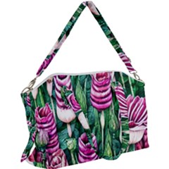 Attractive Watercolor Flowers Canvas Crossbody Bag by GardenOfOphir