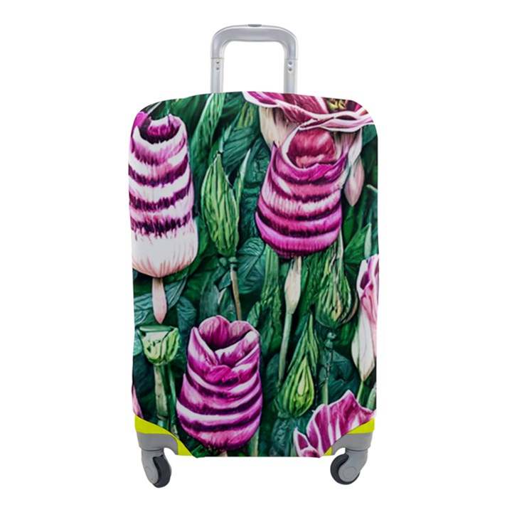 Attractive Watercolor Flowers Luggage Cover (Small)