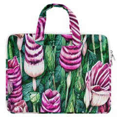 Attractive Watercolor Flowers Macbook Pro 13  Double Pocket Laptop Bag by GardenOfOphir