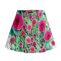 Bounty Of Brilliant Blooming Blossoms Mini Flare Skirt by GardenOfOphir