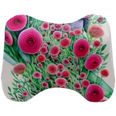 Bounty Of Brilliant Blooming Blossoms Head Support Cushion