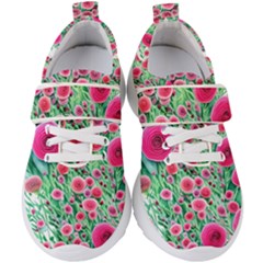 Bounty Of Brilliant Blooming Blossoms Kids  Velcro Strap Shoes