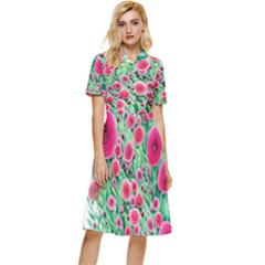 Bounty Of Brilliant Blooming Blossoms Button Top Knee Length Dress by GardenOfOphir