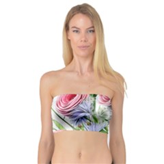 Captivating Coral Blooms Bandeau Top by GardenOfOphir