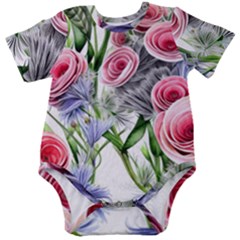 Captivating Coral Blooms Baby Short Sleeve Bodysuit by GardenOfOphir