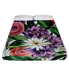 Brilliant Blushing Blossoms Fitted Sheet (california King Size) by GardenOfOphir