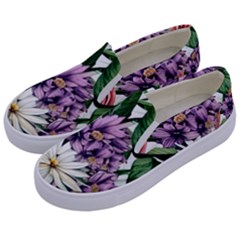 Brilliant Blushing Blossoms Kids  Canvas Slip Ons by GardenOfOphir