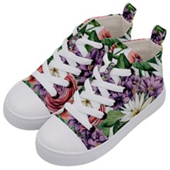 Brilliant Blushing Blossoms Kids  Mid-top Canvas Sneakers by GardenOfOphir