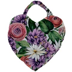 Brilliant Blushing Blossoms Giant Heart Shaped Tote by GardenOfOphir